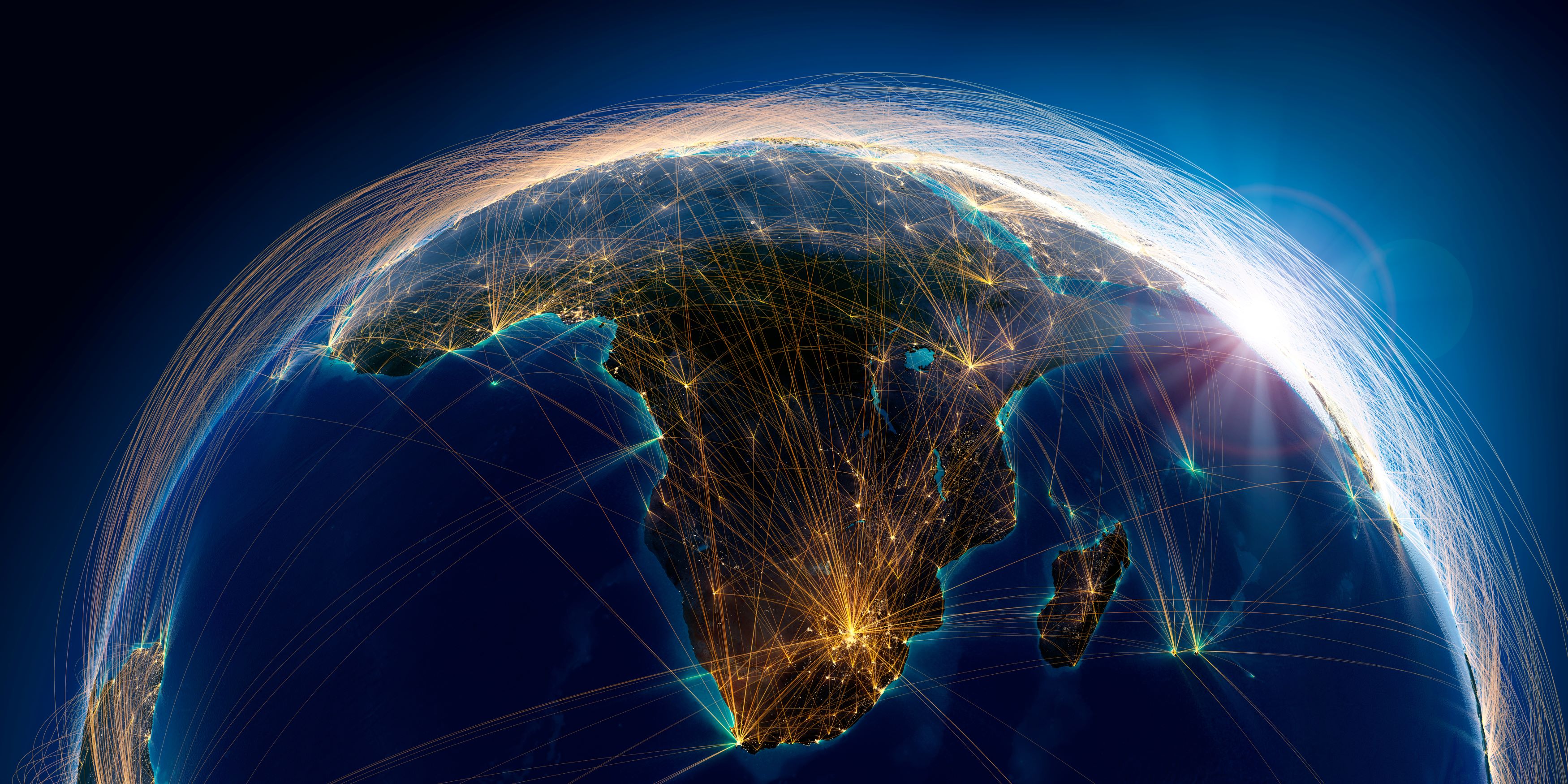 African continent with trade flows shown