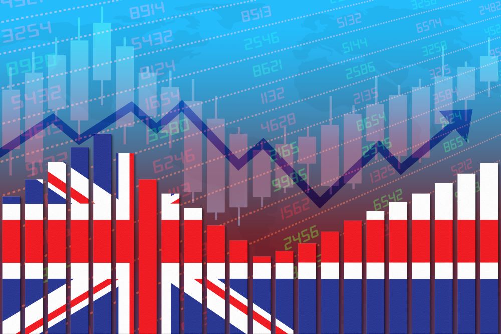 Bar Graph with Union Jack across bars