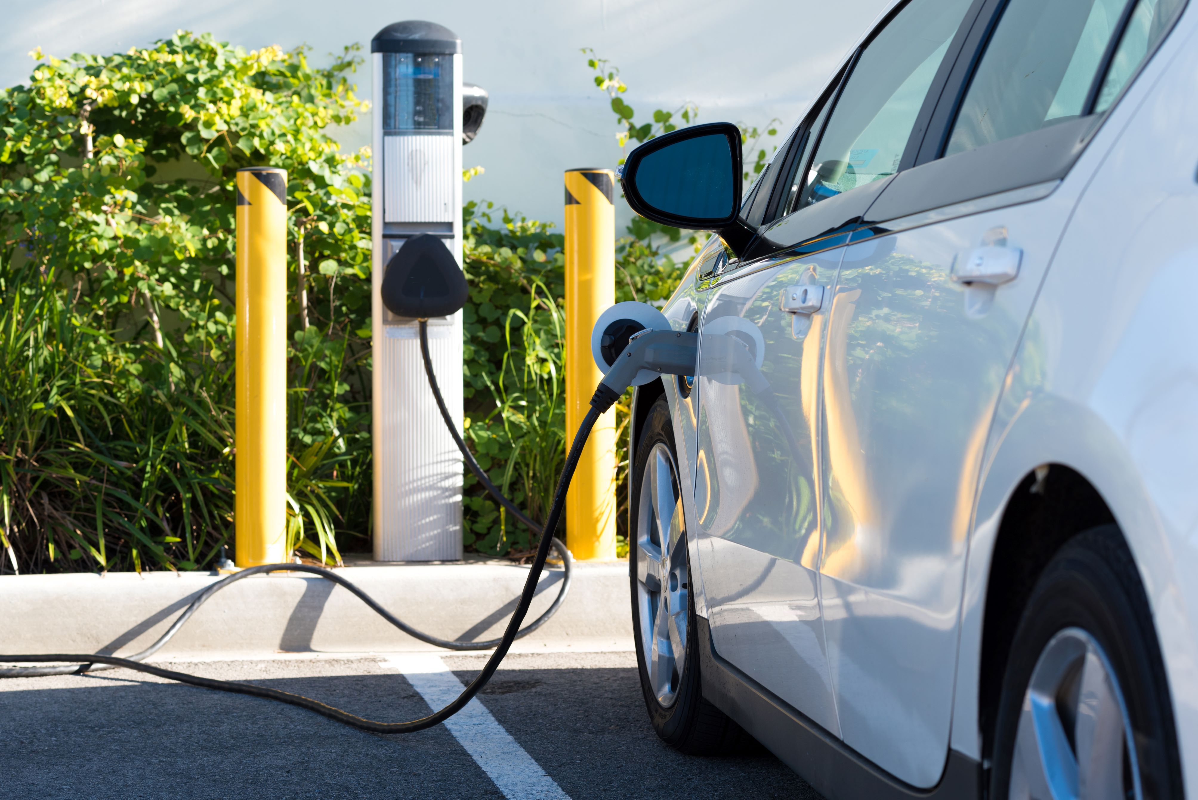 Electric car being powered