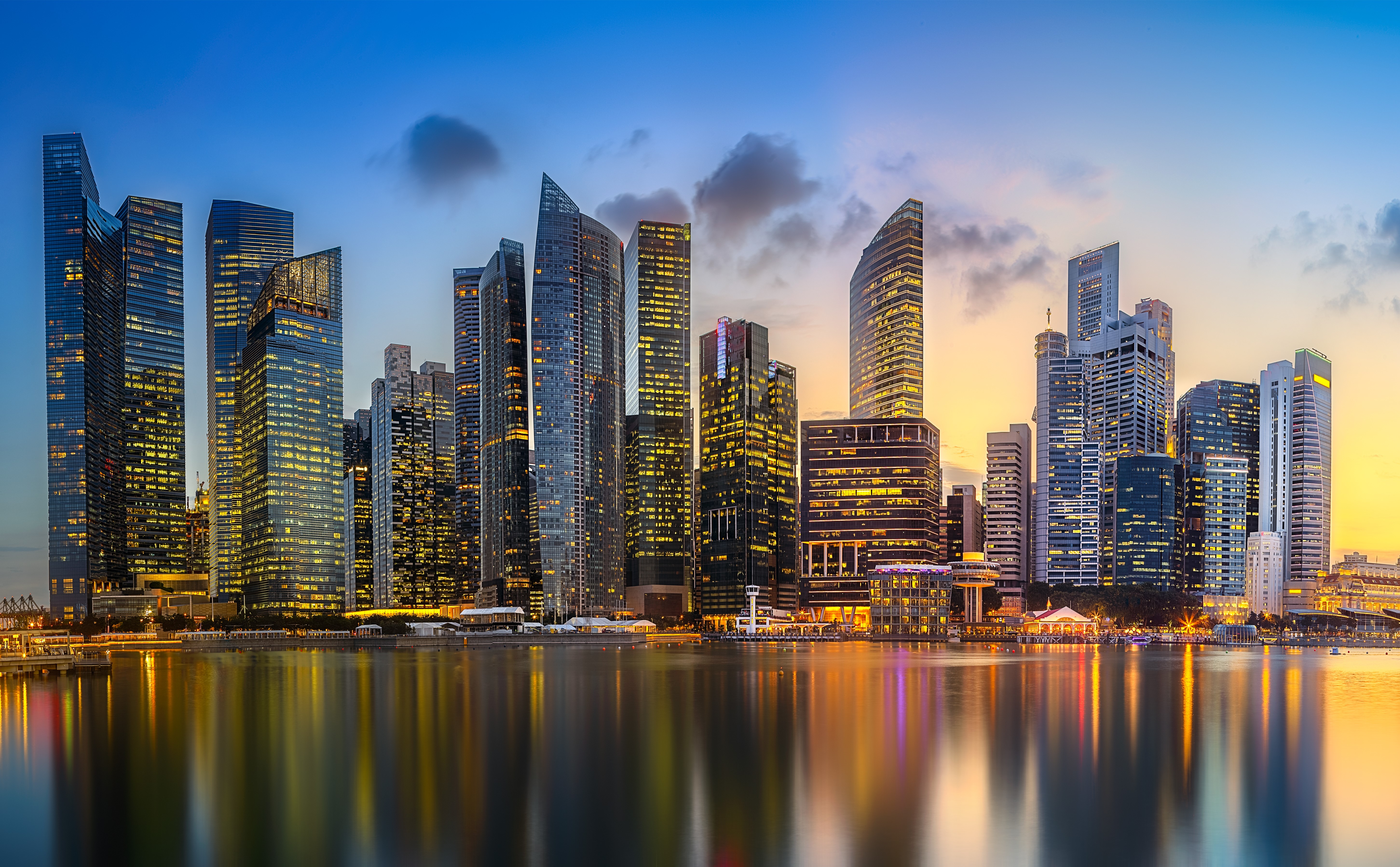 Singapore skyline at night