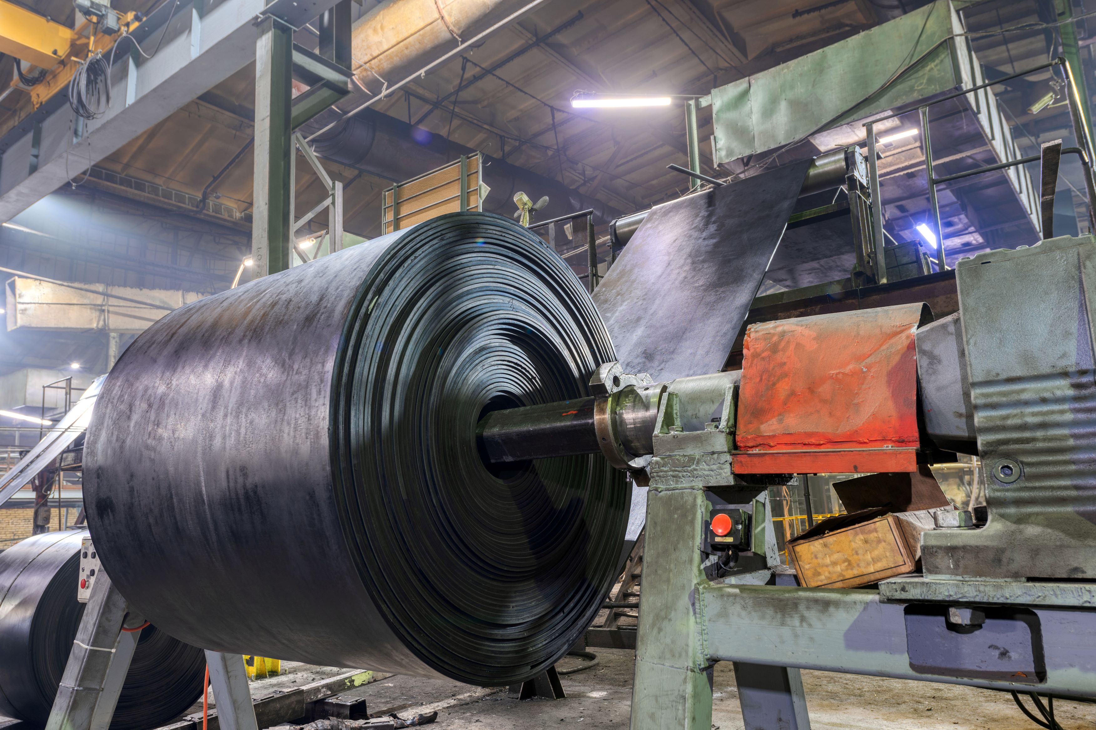 Rubber in a factory