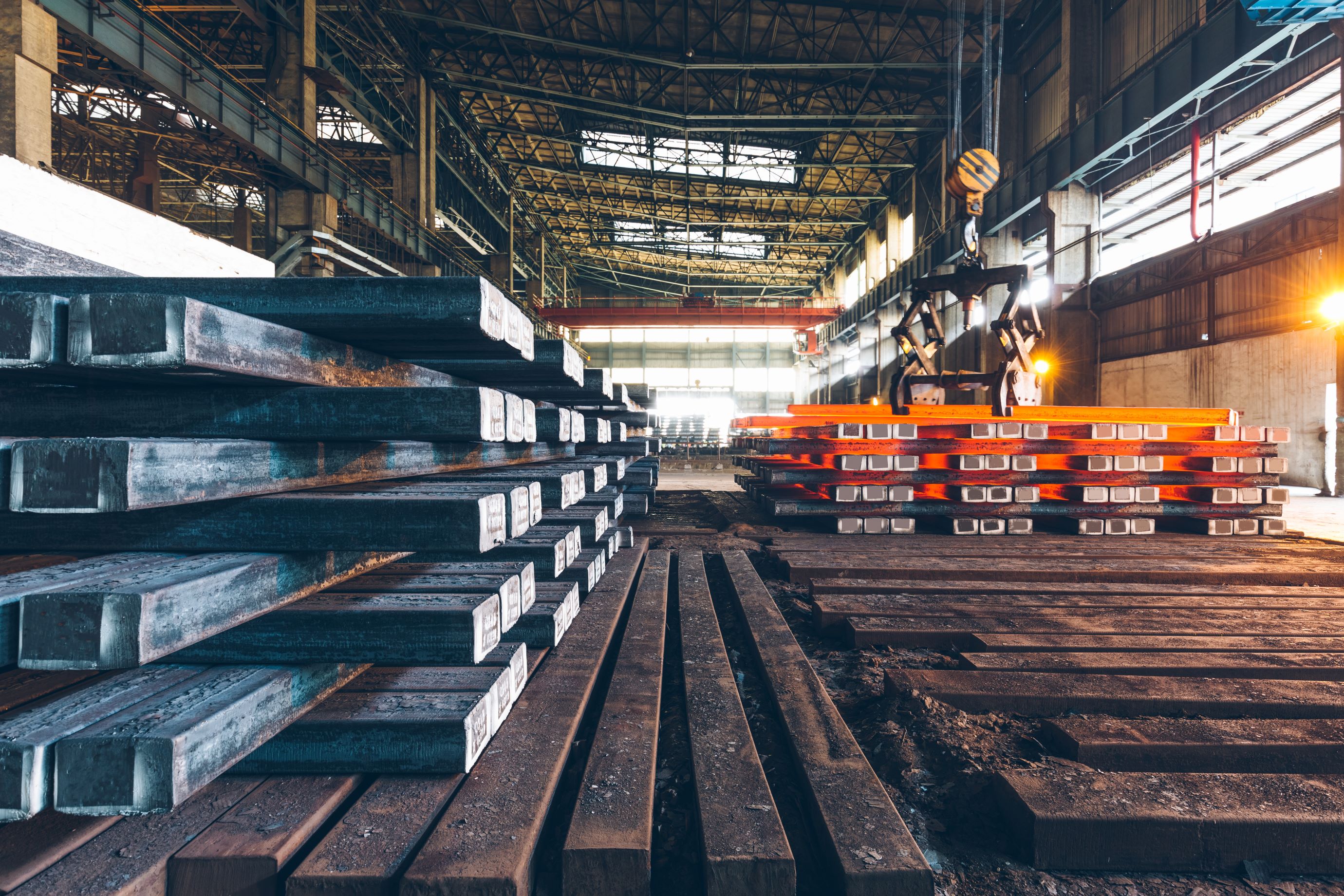 Steel in a Chinese warehouse