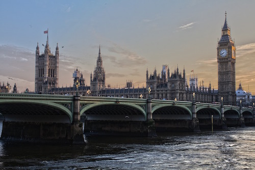 view of Parliament across the Thames