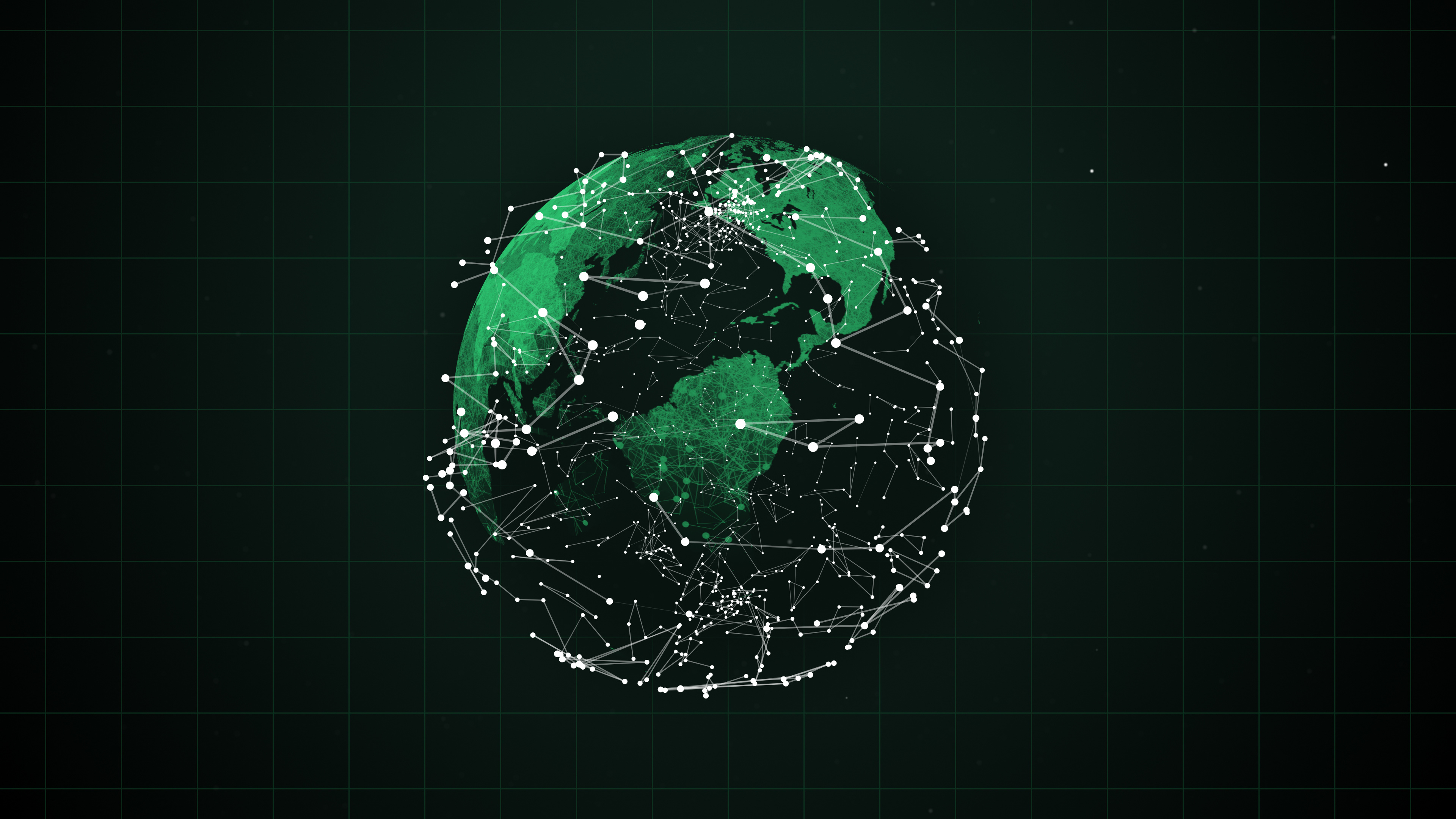 Digital globe in green