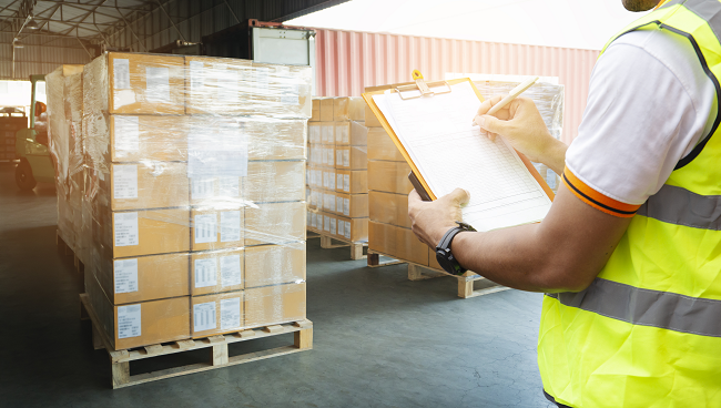 pallets and clipboard